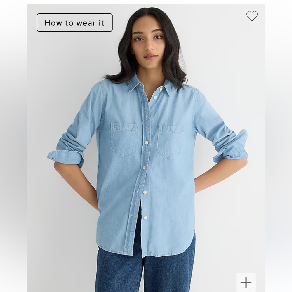 NWT J.Crew Classic-Fit Chambray Shirt in Weston Wash